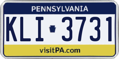 PA license plate KLI3731