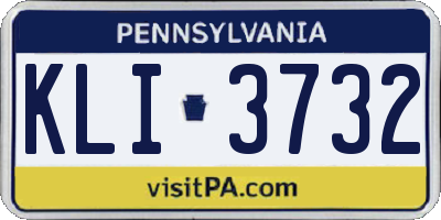 PA license plate KLI3732