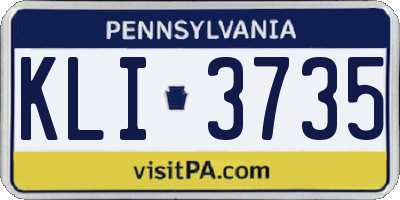 PA license plate KLI3735