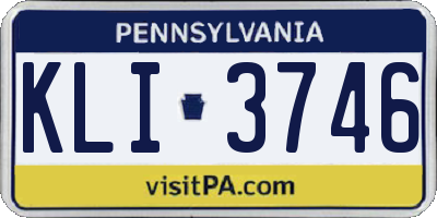 PA license plate KLI3746