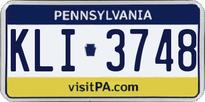 PA license plate KLI3748