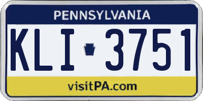 PA license plate KLI3751