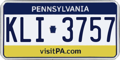 PA license plate KLI3757