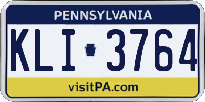 PA license plate KLI3764