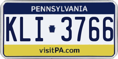 PA license plate KLI3766