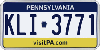 PA license plate KLI3771