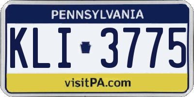 PA license plate KLI3775