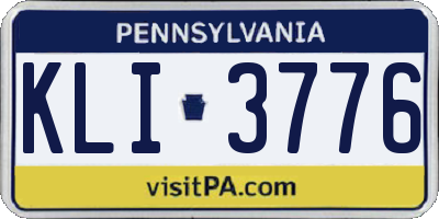 PA license plate KLI3776