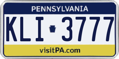 PA license plate KLI3777
