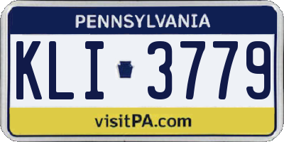 PA license plate KLI3779