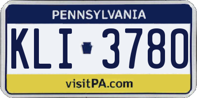 PA license plate KLI3780