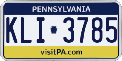 PA license plate KLI3785