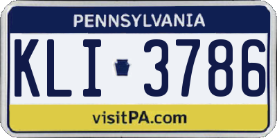 PA license plate KLI3786