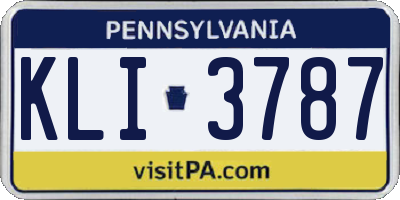 PA license plate KLI3787