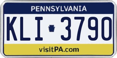 PA license plate KLI3790
