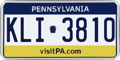 PA license plate KLI3810