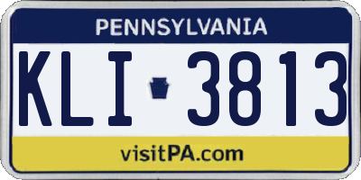 PA license plate KLI3813