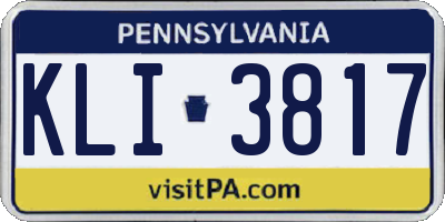 PA license plate KLI3817