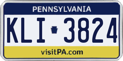 PA license plate KLI3824