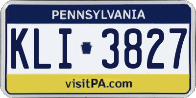 PA license plate KLI3827