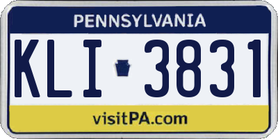 PA license plate KLI3831