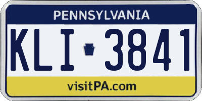 PA license plate KLI3841