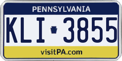 PA license plate KLI3855