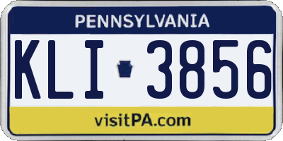 PA license plate KLI3856