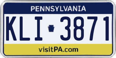 PA license plate KLI3871