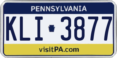 PA license plate KLI3877