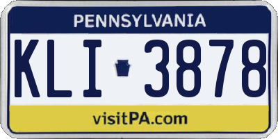 PA license plate KLI3878