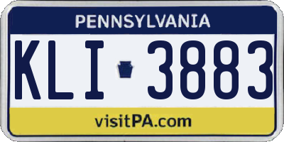PA license plate KLI3883