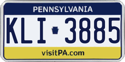 PA license plate KLI3885