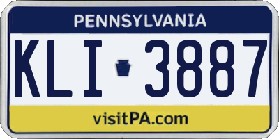 PA license plate KLI3887