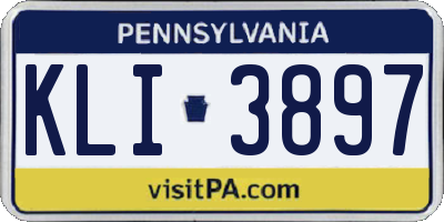 PA license plate KLI3897