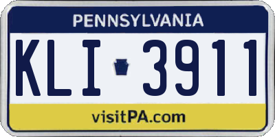 PA license plate KLI3911