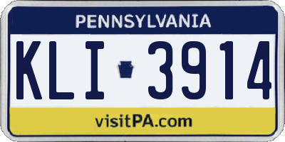 PA license plate KLI3914