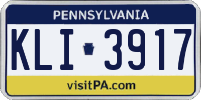 PA license plate KLI3917