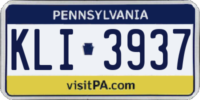 PA license plate KLI3937