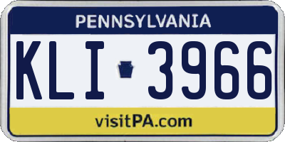 PA license plate KLI3966