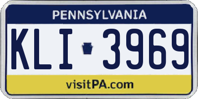 PA license plate KLI3969