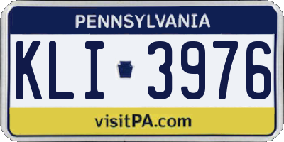 PA license plate KLI3976