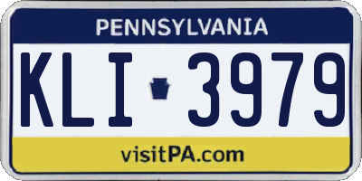 PA license plate KLI3979