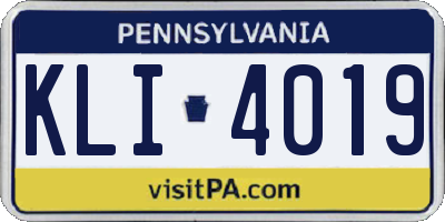 PA license plate KLI4019