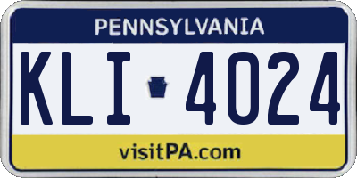 PA license plate KLI4024