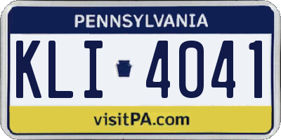 PA license plate KLI4041