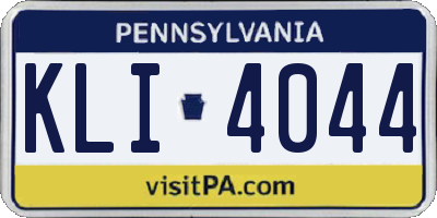 PA license plate KLI4044