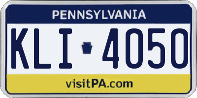 PA license plate KLI4050