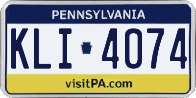PA license plate KLI4074