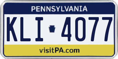 PA license plate KLI4077